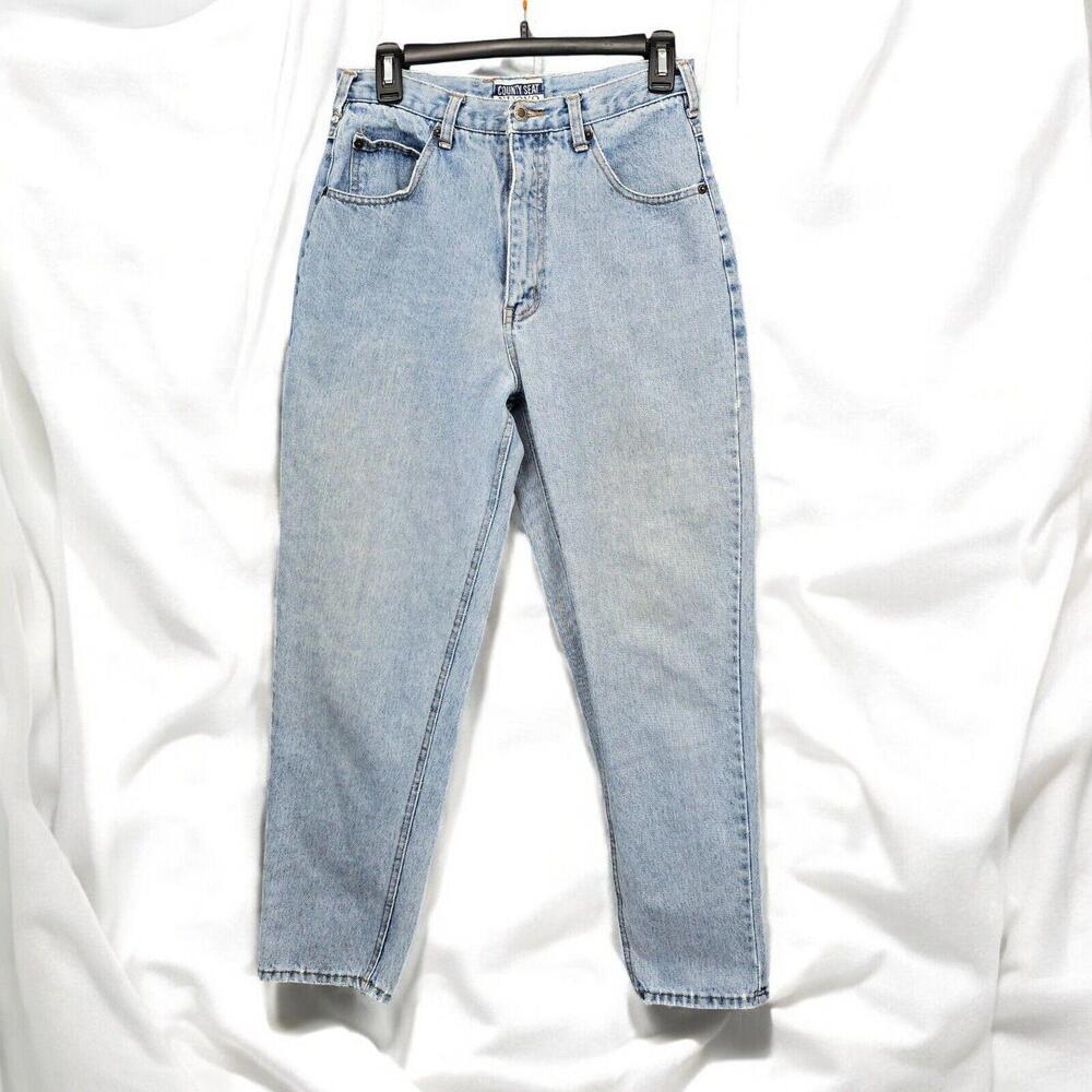 County Seat Nuovo Vintage 90s High Waisted Mom Jeans‎ Light Wash Blue 10S Cotton
